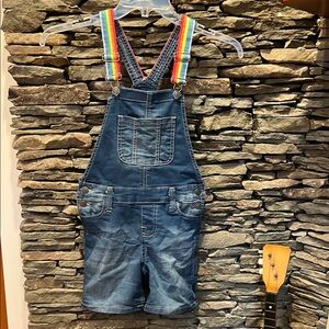 Kids Denim Overalls with Rainbow Straps- like new!!!